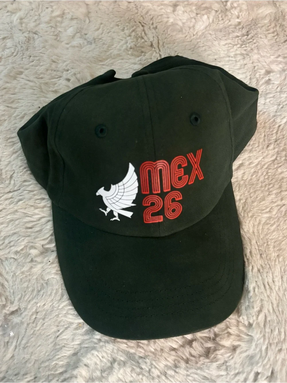 MEX 26 Black Baseball Cap with White Eagle Accent